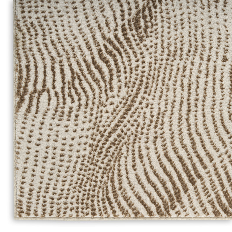 Alim Abstract Machine Made Area Rug, Beige Brown, Rectangle 119 x 180 cm