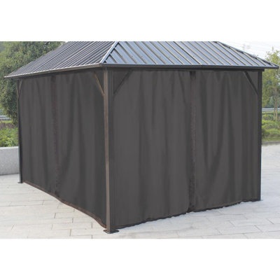 OUTDOOR CAUSAL Brown Polyester Screen for Gazebo