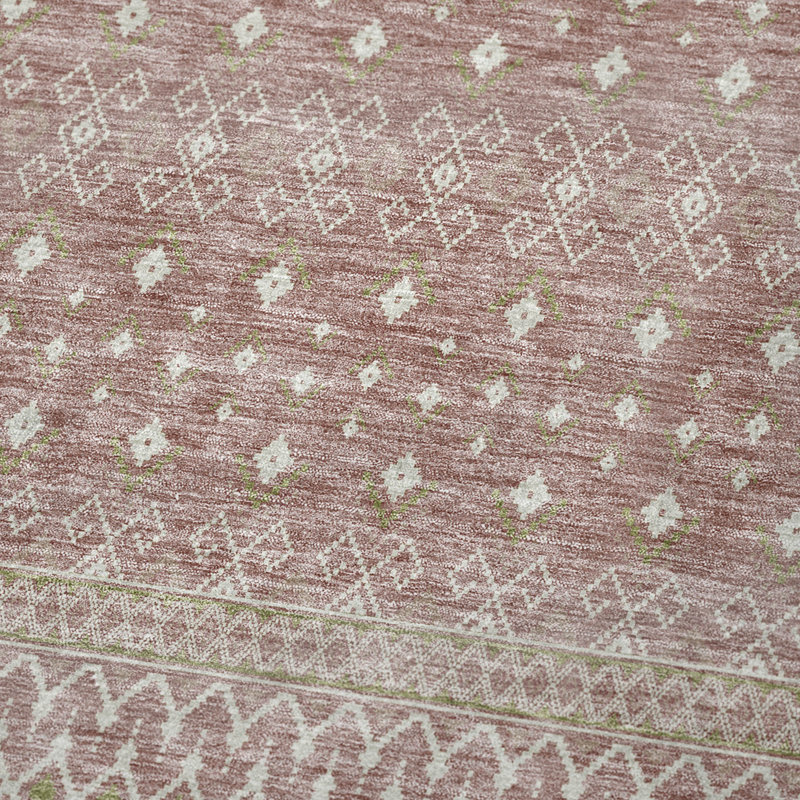 Jeté bohème Addison Sherpa ASB709, Rosé