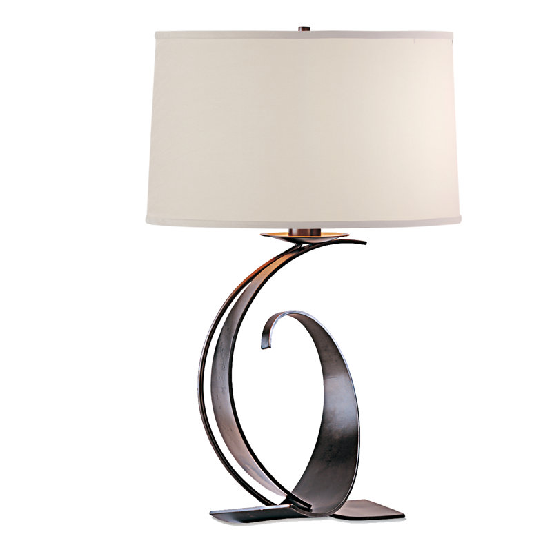 Fullered Intersections 29" Table Lamp, Dark Smoke, Natural Anna