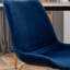 Chaise de salle à manger moderne en velours, ensemble de 2, bleu