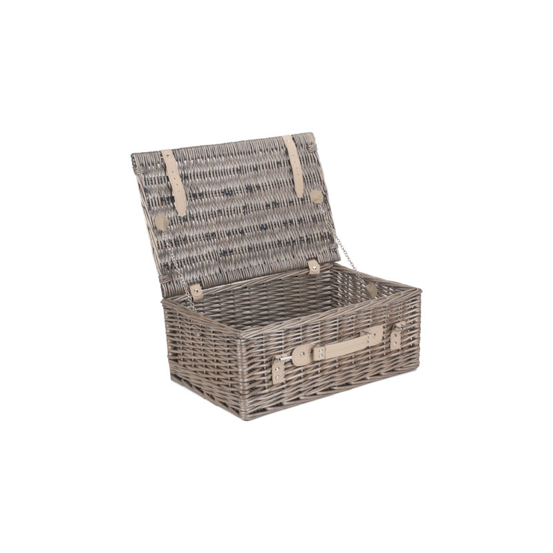 Wicker Hamper Basket, 19cm H x 46cm W x 30.5cm D