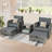 Antilles 2-Person Outdoor All-Weather Wicker Conversation Set with Ottomans and Coffee Table-546666638-591268608