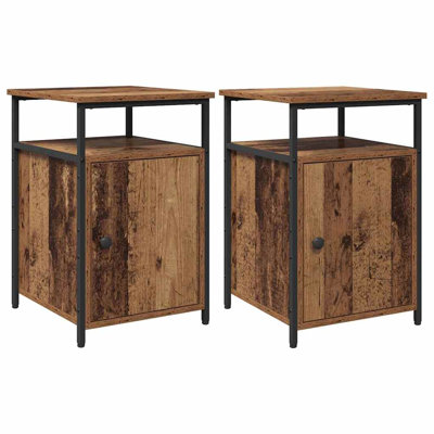 Bedside Cabinet 2 Pcs Engineered Wood