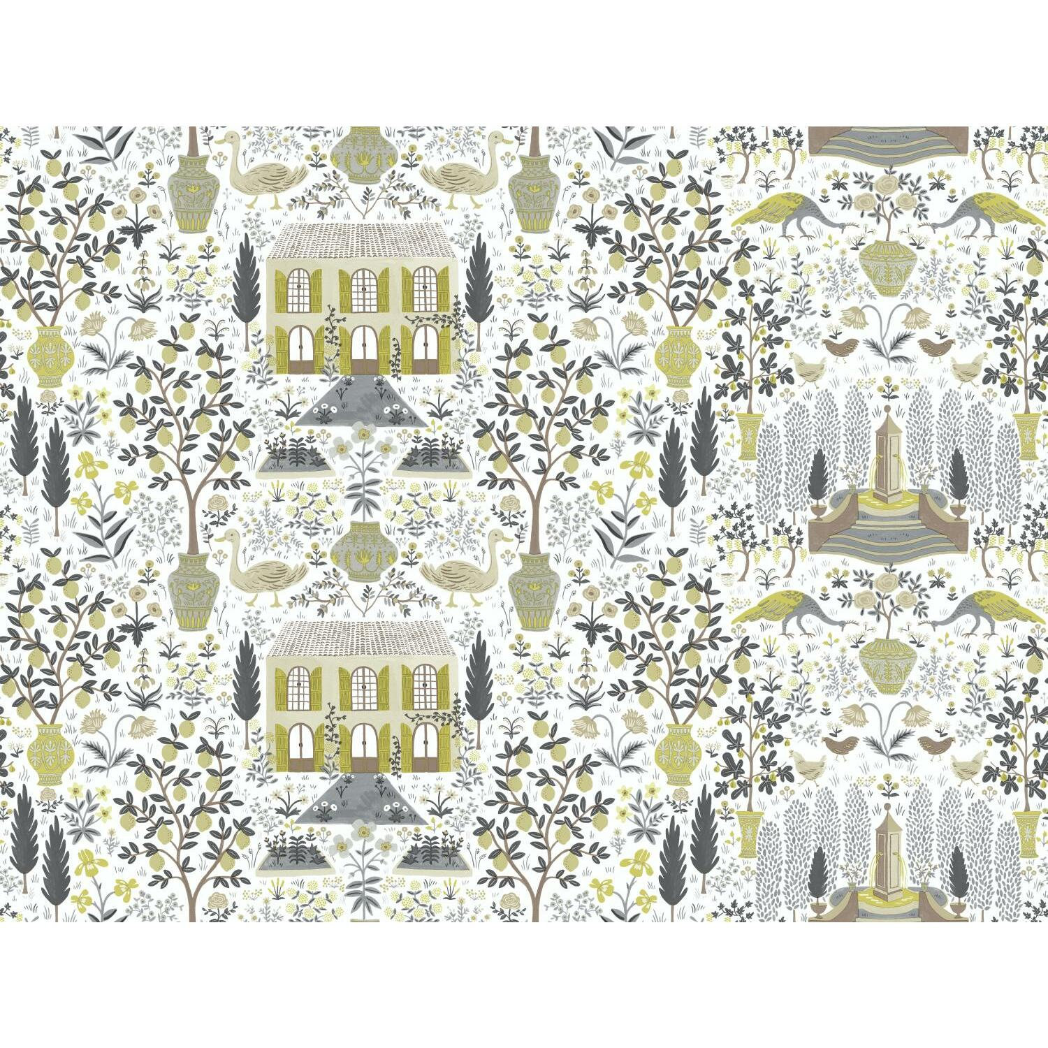Rifle Paper Co. Camont Wallpaper Roll, Linen/Gold