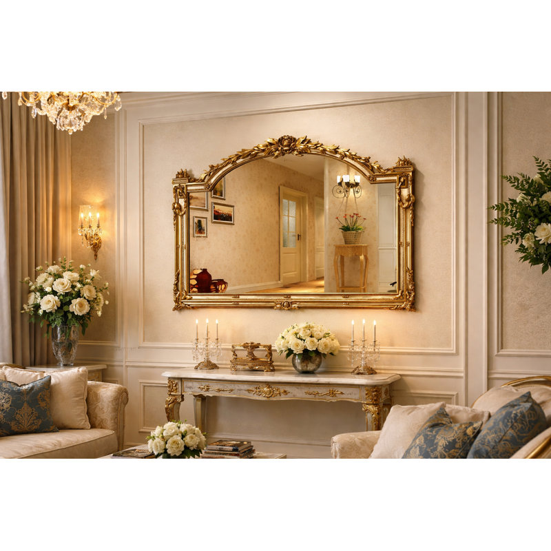 Daylan Arch Wall Mirror, Antique Gold