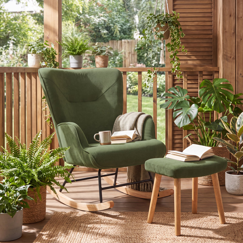 Rocking Chair, Corduroy, Green