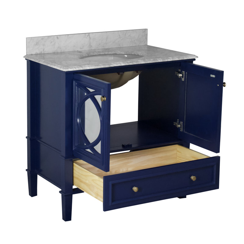 Ensemble de meuble-lavabo simple de 36 po Brendale, Bleu royal