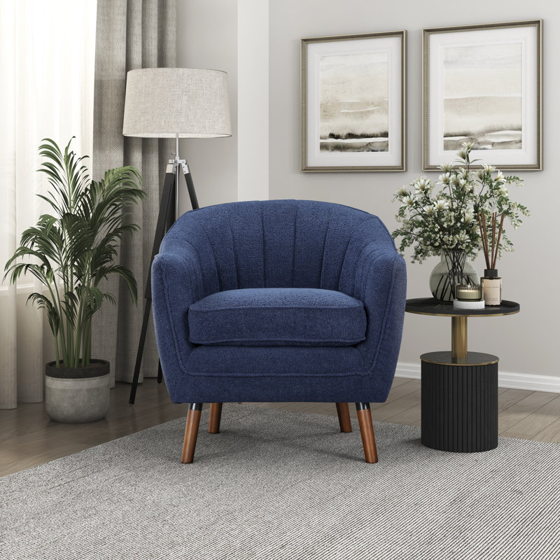 Fauteuil d'appoint de style Mid-Century moderne de 30 po avec revêtement en tissu texturé Jakyan, Jakyan