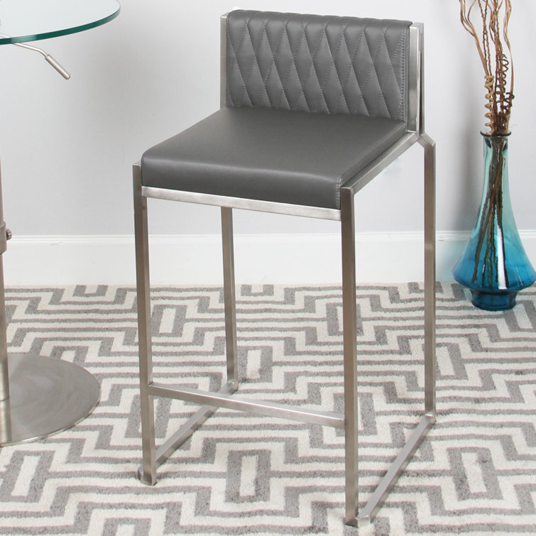 Shumpert 26" Brushed Stainless Steel Stackable Barstool
