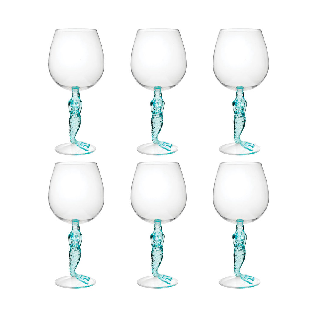 17oz. Acrylic Wine Glass Set (Set of 6) Trinx