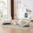 Upholstered Boucle Tufted Armchair with Solid Wood Legs-910267500