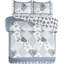 Ensemble de courtepointe en microfibre bleu / blanc / gris Connie-171652085