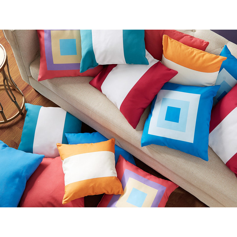 Reversible Throw Pillow, 26" H x 26" W, Aqua Blue
