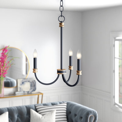 Lustre classique à 3 lumières de style bougie Hanna