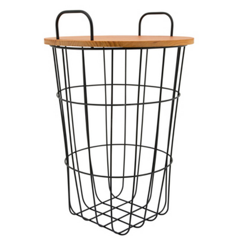 Industrial Modern 22"H Metal Storage Basket, Brown, Durable Organization Solution for Your Home