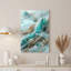 Toile abstraite turquoise et dorée-133519636