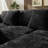111" U/L Shape Cloud Modular Sectional Sofas with 2 Ottomans, Luxury Durable Corduroy Boneless Couches, No Assembly Required for Living Room Black Sofa-381107495