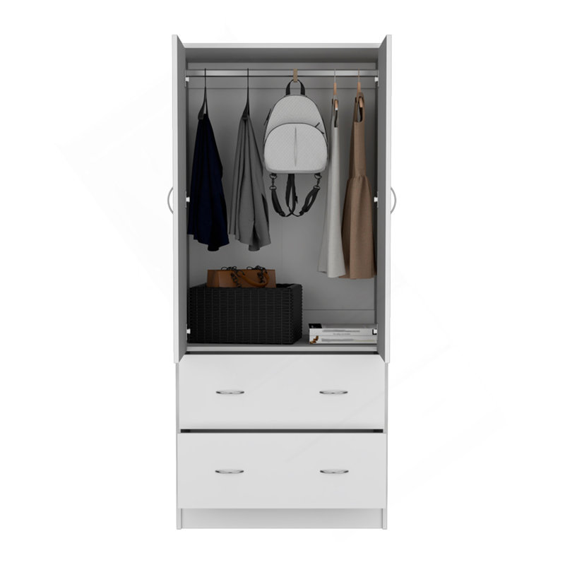 Armoire Edie, chambre à coucher, blanc, Blanc