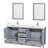 Sheffield 72" Freestanding Double Bathroom Vanity with Cultured Marble Top with 24" Mirrors-59388330-59388329