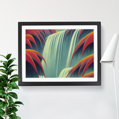 Art Deco River Waterfall Vol.1 - Single Picture Frame Print