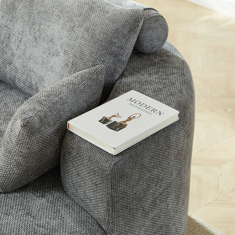 Canapé simple 55 po en chenille éponge, Gris clair