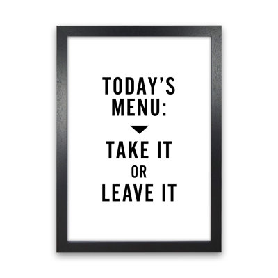 Today's Menu Minimal - Print