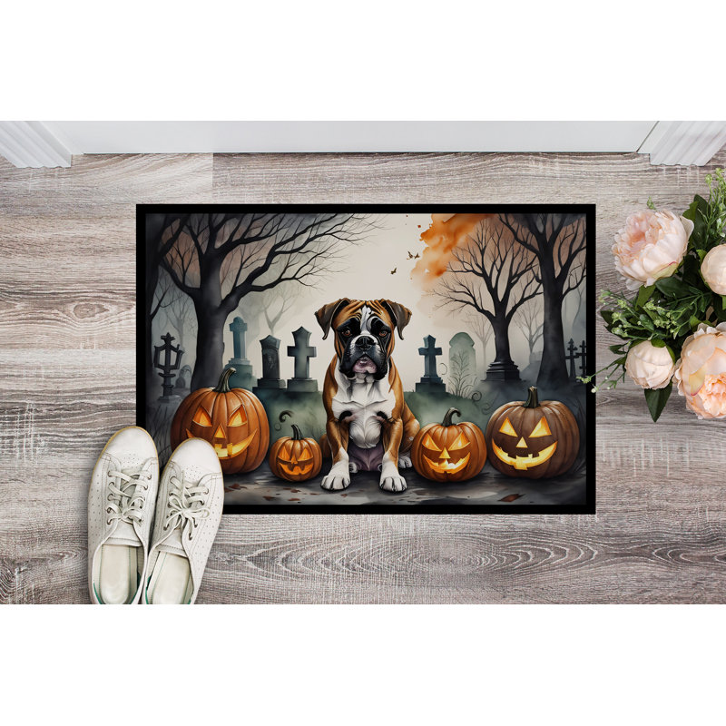 Paillasson Boxer Spooky Halloween 18 x 27, L 18 po x L 27 po