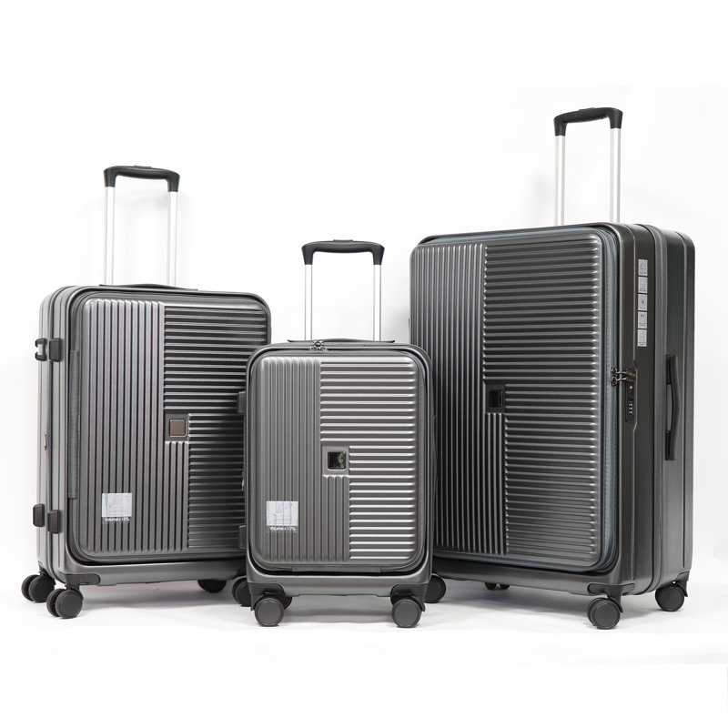 Luggage,With Front Opening,TSA Approved Lock,Hardshell Suitcase,Grey