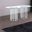 Tables de salle à manger modernes (table seulement, sans chaises, avec plateau et pieds), table de cuisine en verre et métal de 71 pouces