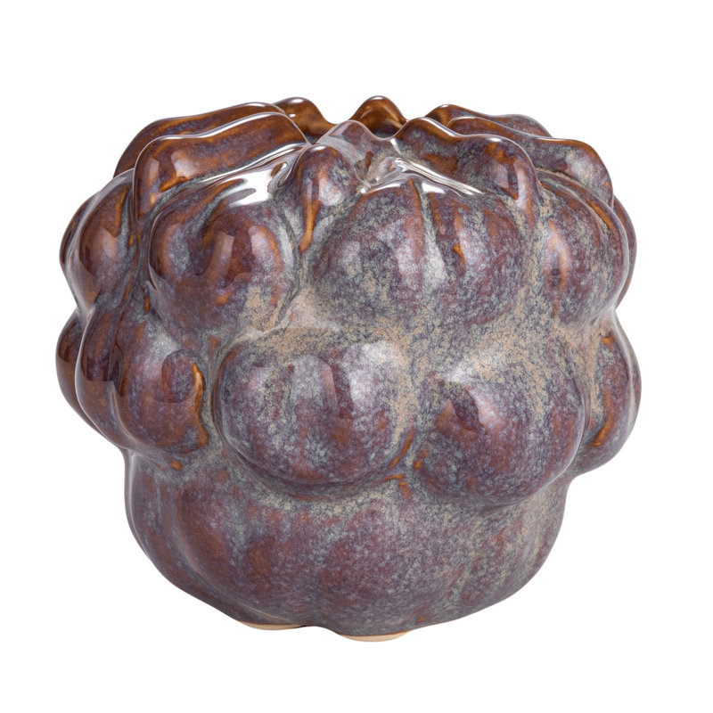 Vase décoratif en grès avec glacis réactif