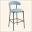 Tabouret de bar 26 po à hauteur de comptoir avec tabouret de bar et housse en tissu noir avec revêtement thermolaqué et repose-pieds