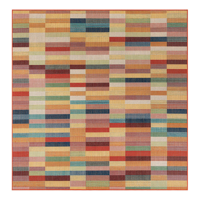Striped Indoor / Outdoor Rug, Square 7'10"