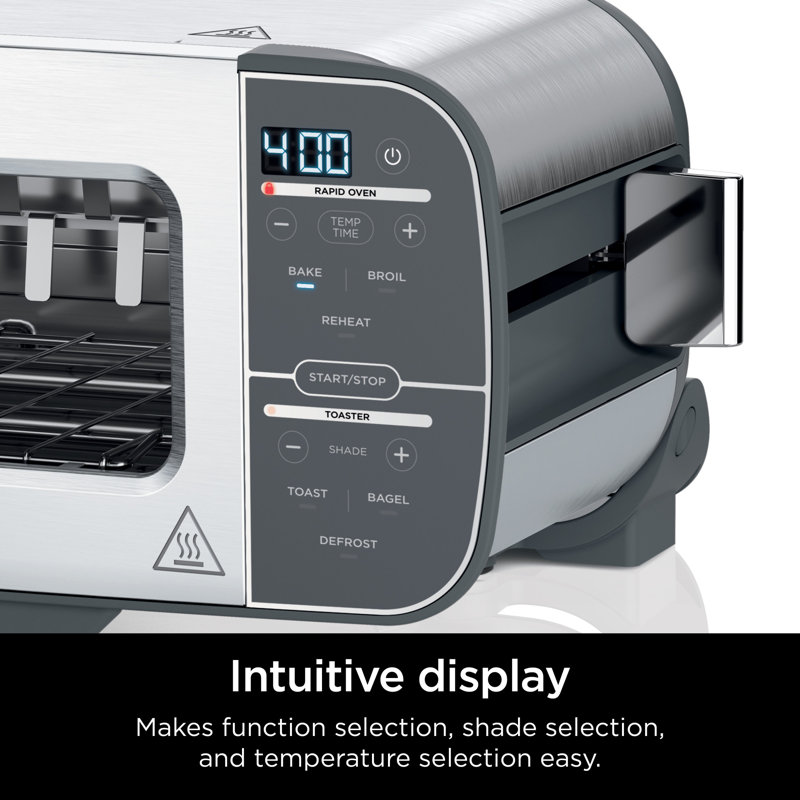 Ninja Ninja Foodi 2-in-1 Flip Toaster, 2-Slice Capacity, Compact Toaster Oven with Reheat and Defrost Functions, 1500 Watts, Stainless Steel