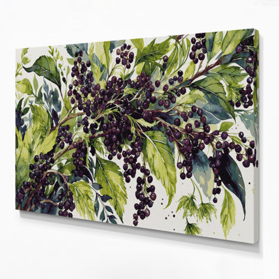 Art mural sur toile vert botanique sureau