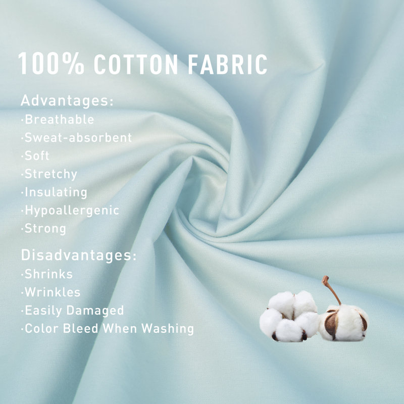 100% Cotton Sateen Pillowcase Envelope Pillowcases Set, Queen Pillowcase, Ice Flow