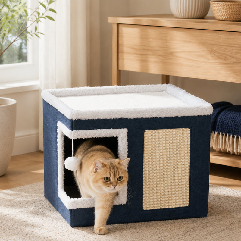 Niche pour chat pliable pour chats qui dort