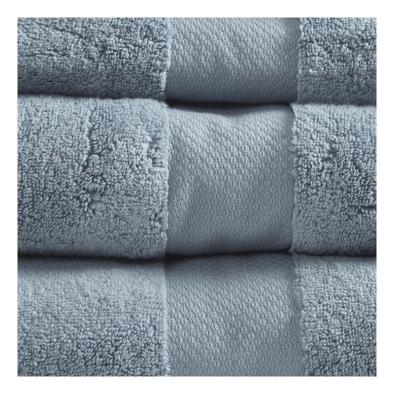 Ensemble de 6 serviettes de bain en coton turc - 600 g/m² à haute absorption, certifié OEKO-TEX, bleu, Light Blue