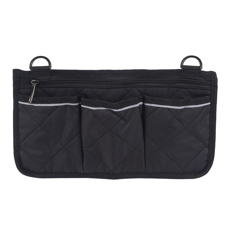 Sac de rangement suspendu pour fauteuil roulant, 8.66" H x 7.48" W x 0.79" D, Black