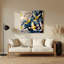 Oiseaux, art mural beige et canari-1676827980