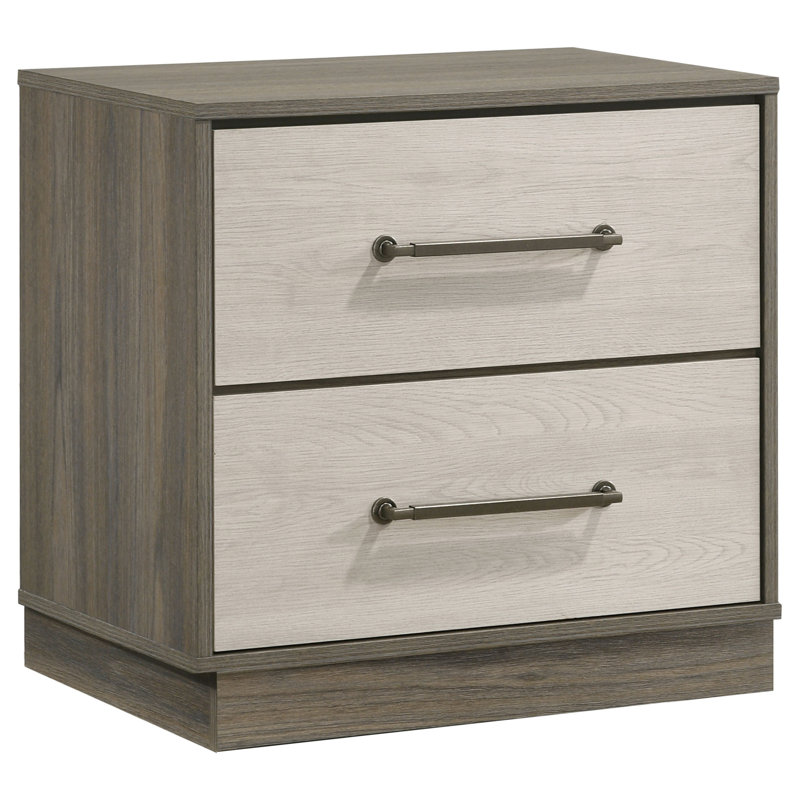 2-Drawer Nightstand With Floating Base Design