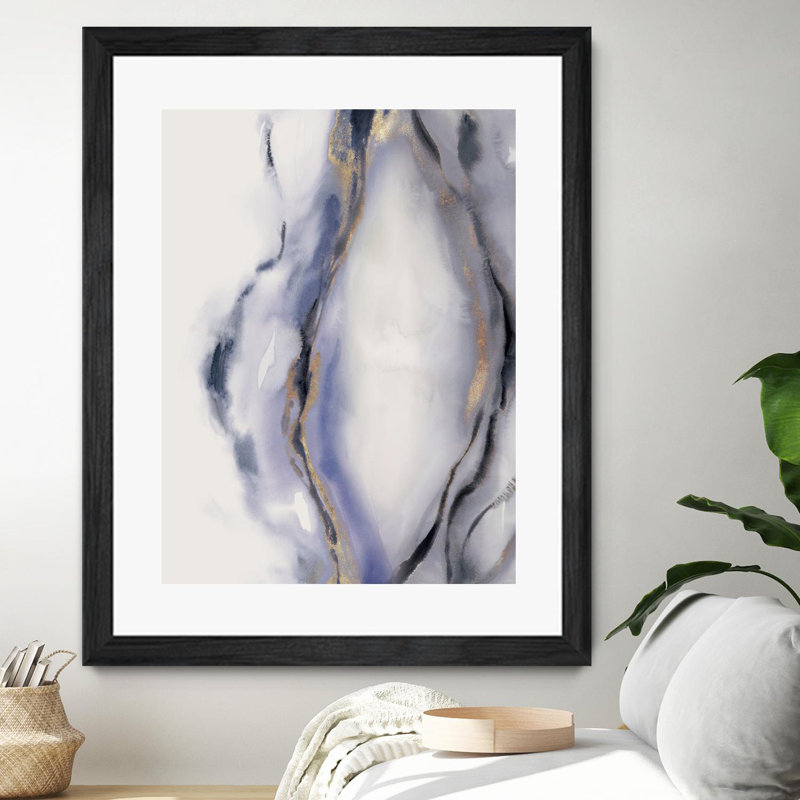 Blue Waters II 30x40 Black Framed Canvas Art