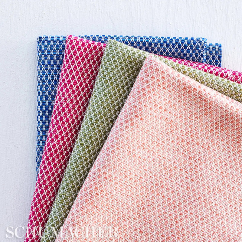 Schumacher x A Rum Fellow Momo Hand Woven Texture Fabric, Rosa