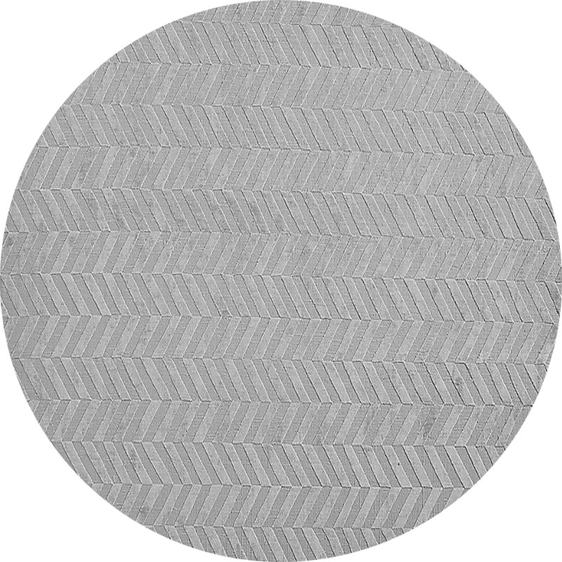 Bigner Performance Chevron Indoor Rug, Round 5'