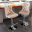 Velours avec base (de 2 kaki, hauteur de siège réglable, dossier confortable rembourré moderne pour îlot de cuisine de pub à la maison)