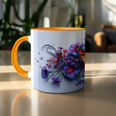 Handmade Ceramic Porcelain Coffee Mug Teacup and Saucer