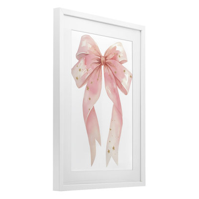 Imprimé encadré d'étoiles dorées roses sous verre, design par Creative Studio