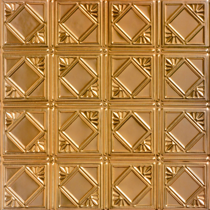 Carreau de plafond suspendu en étain 2 pi x 2 pi Carnivale, Lincoln Lincoln
