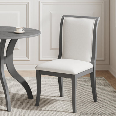 Traditional Elegant Fabric Upholstered Dining Chairs Set of 2