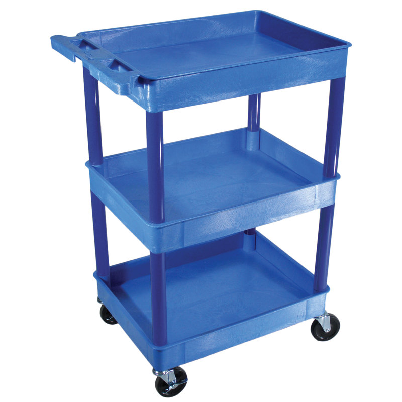 Tuffy Three Shelf Utility Cart, Blue